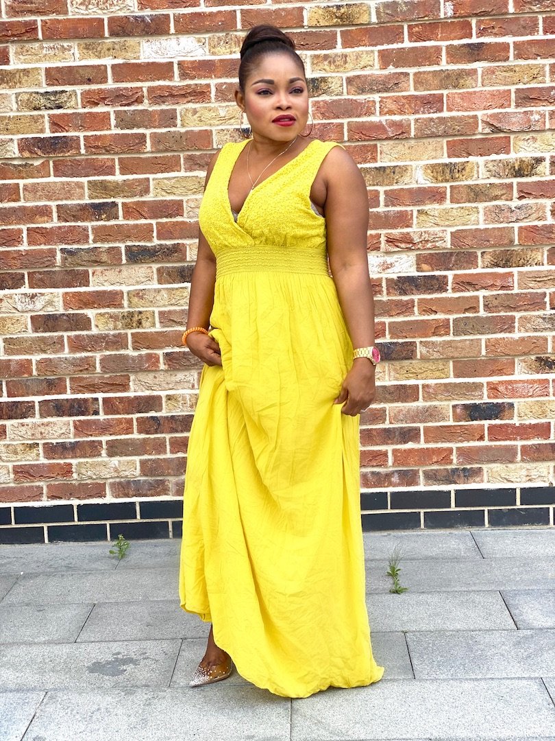 Lorette Maxi Dress in Yellow - Yellow / One size fits up to- UK 14 - MLH Online