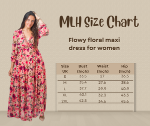 Flowy Floral Maxi Dress For Women