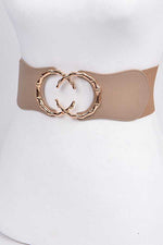 Load image into Gallery viewer, Buckle Closure Ring Elastic Belt - one size / Khaki - MLH Online
