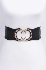 Load image into Gallery viewer, Buckle Closure Ring Elastic Belt - one size / Black - MLH Online
