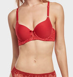 Load image into Gallery viewer, Mamia Full Cup Plain Lace Bra - Red / 38C - MLH Online

