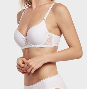 Mamia Full Cup Plain Lace Bra - White / 38C - MLH Online