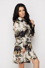 Load image into Gallery viewer, Shirt Printed Dress Ivory - MLH Online
