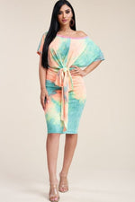 Load image into Gallery viewer, Neon Slouchy Dress With Waist Tie-MLH - MLH Online
