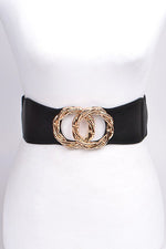 Load image into Gallery viewer, Thick Double Ring Elastic Belt - one size / Black - MLH Online
