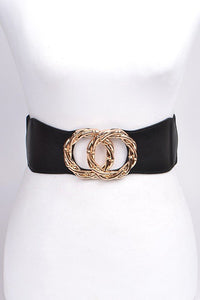 Thick Double Ring Elastic Belt - one size / Black - MLH Online