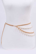 Load image into Gallery viewer, Pearl Station Mix Chain Belt - one size / Gold - MLH Online
