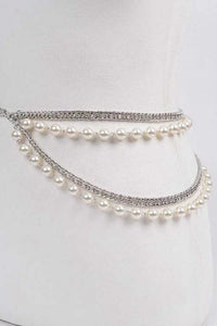 Pearl Station Mix Chain Belt - one size / Silver - MLH Online