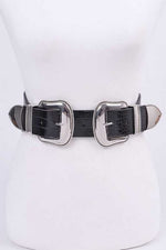 Load image into Gallery viewer, Double Buckle Iconic Stretch Belt - one size / Silver - MLH Online
