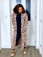Load image into Gallery viewer, Animalia Print Longline Cardigan With Front Pockets - Pink / One size fits up to-UK 18 - MLH Online
