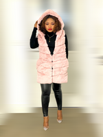 Load image into Gallery viewer, Box Cut Sleeveless Faux Fur Gilet With Hoodie-MLH - MLH Online
