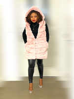 Load image into Gallery viewer, Box Cut Sleeveless Faux Fur Gilet With Hoodie-MLH - MLH Online
