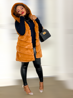 Load image into Gallery viewer, Box Cut Sleeveless Faux Fur Gilet With Hoodie-MLH - MLH Online
