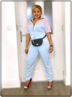 Load image into Gallery viewer, Lizzy Light Denim Jumpsuit - S (UK 10) / Old Pink - MLH Online
