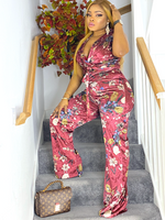 Load image into Gallery viewer, Lady Edna Sleeveless Velvet Jumpsuit - Medium / Boudeaux - MLH Online
