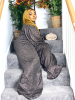 Load image into Gallery viewer, Glitter Jumpsuit With Wide Leg Trouser - 3XL- UK 20 / Black - MLH Online
