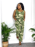 Load image into Gallery viewer, Palm Print Plus Size Jumpsuit - MLH Online
