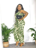 Load image into Gallery viewer, Palm Print Plus Size Jumpsuit - XL (UK20-22) - MLH Online
