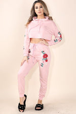 Load image into Gallery viewer, Embroidered Hoodie Pullover Top and Jogger Set - MLH Online

