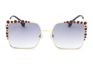 MLH Women Square Fashion Sunglasses - one size / Gradient Purple/Maroon Bubble - MLH Online