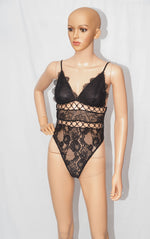 Load image into Gallery viewer, MLH Lace Crochet Sheer Bodysuit - Black / Large - MLH Online
