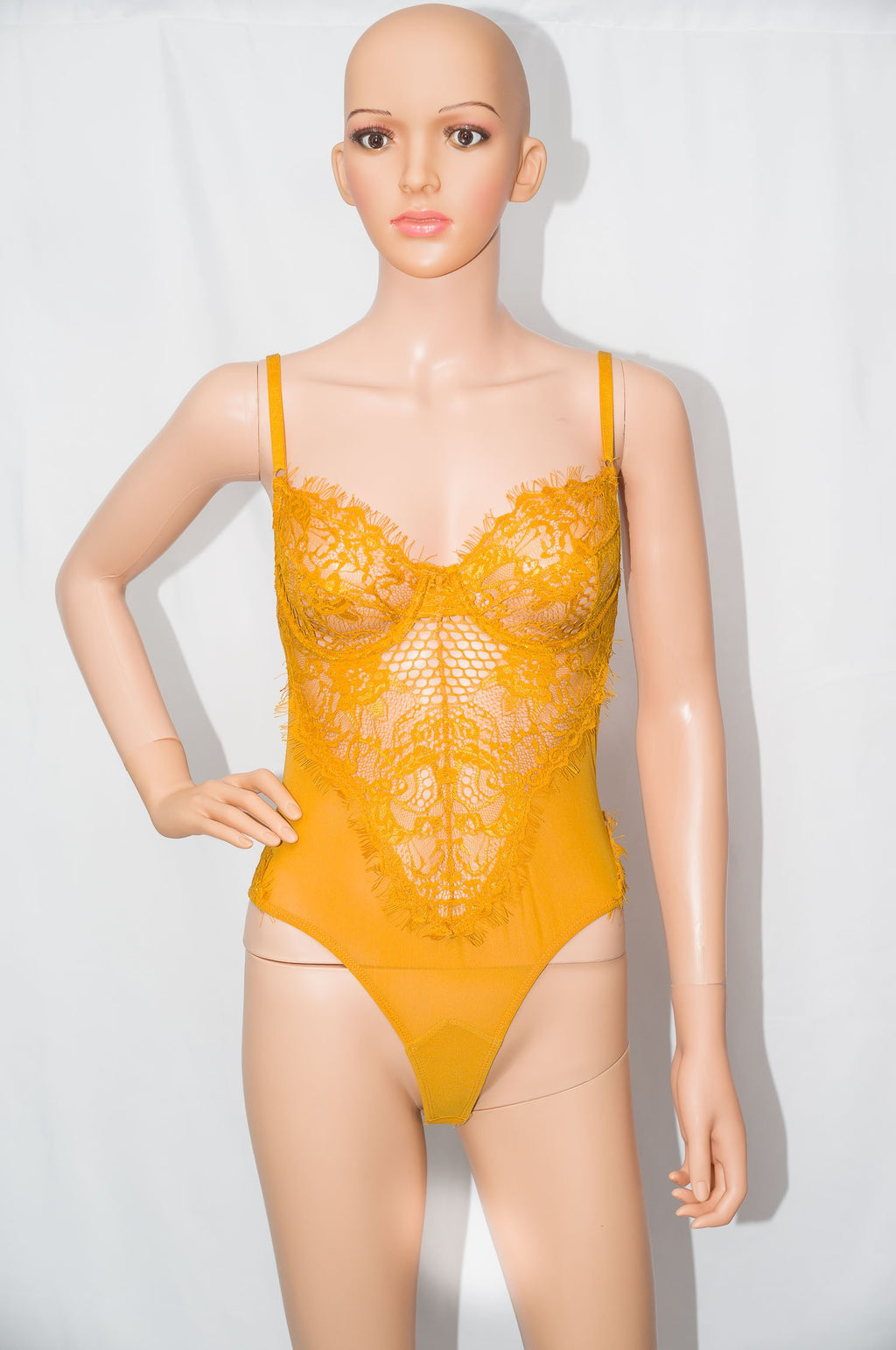 MLH Lace Angel Bodysuit (Mustard) - Mustard / Large - MLH Online