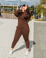 Load image into Gallery viewer, Ciana Hoodie Womens Tracksuits - L (UK14) / Chocolate - MLH Online
