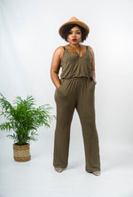 Load image into Gallery viewer, Monna Jumpsuit With Adjustable Strap - XL (UK 16) / Khaki - MLH Online
