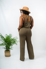 Load image into Gallery viewer, Monna Jumpsuit With Adjustable Strap - L (UK 14) / Khaki - MLH Online
