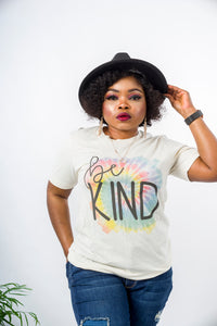 Be Kind Print Tee Shirt For Women - Cream / XL (UK 16) - MLH Online