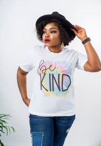 Be Kind Print Tee Shirt For Women - White / M (UK 12) - MLH Online