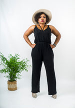 Load image into Gallery viewer, Monna Jumpsuit With Adjustable Strap - L (UK 14) / Black - MLH Online
