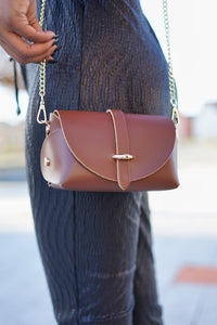 Genuine Leather Bag With Chain Strap - MLH Online