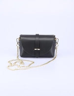 Load image into Gallery viewer, Genuine Leather Bag With Chain Strap - one size / Black - MLH Online
