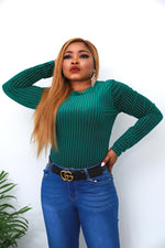 Load image into Gallery viewer, Ribbed Long Sleeve Bodysuit - Bottle Green / S/M (UK 10/12) - MLH Online
