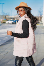 Load image into Gallery viewer, Box Cut Sleeveless Faux Fur Gilet With Hoodie-MLH - MLH Online
