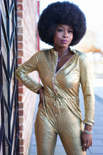 Load image into Gallery viewer, Karen Glitter Sequin Jumpsuit For Women-Gold - L (UK 14) / Gold - MLH Online
