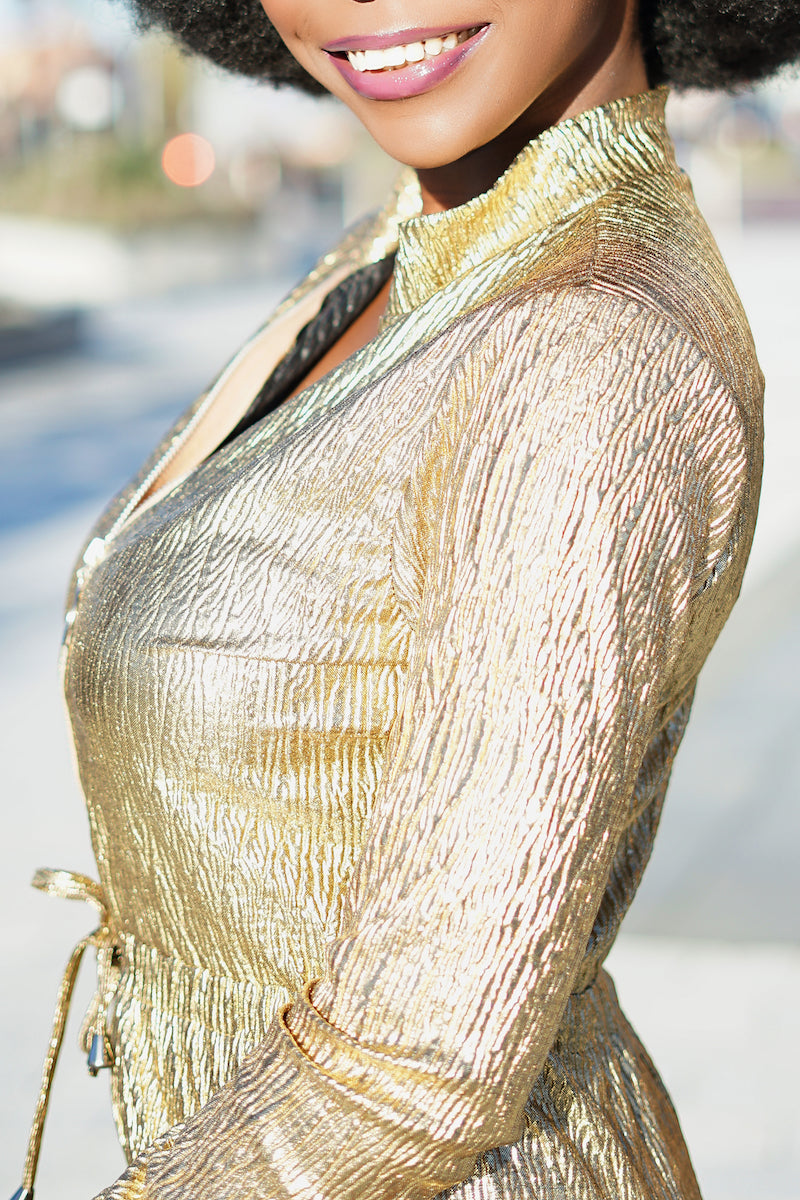 Karen Glitter Sequin Jumpsuit For Women-Gold - MLH Online