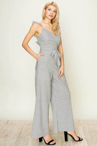 MLH Ruffle Strap Jumpsuit - Large / Charcoal - MLH Online