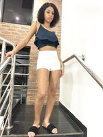 Load image into Gallery viewer, Linen Spagetti Strap Crop Top - MLH Online
