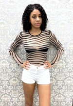 Load image into Gallery viewer, MLH Zebra mesh bodysuit (Taupe) - MLH Online
