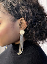 Load image into Gallery viewer, Rhinestone Gold Waterfall Earrings with stud - MLH Online
