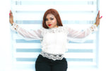 Load image into Gallery viewer, Jasmine Long Sleeve Lace Top In Cream/White - Cream / L (UK 14) - MLH Online
