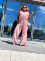 Load image into Gallery viewer, Debbie Pleated Palazzo Jumpsuit - MLH Online
