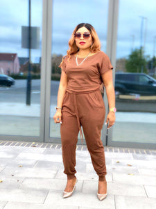 Gina Slouchy Jumpsuit -MLH - M (UK 12) / Brown - MLH Online
