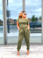 Load image into Gallery viewer, Gina Slouchy Jumpsuit -MLH - L (UK 14) / Olive Green - MLH Online
