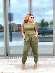 Gina Slouchy Jumpsuit -MLH - L (UK 14) / Olive Green - MLH Online