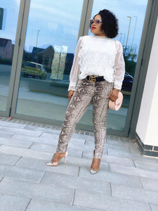 Jasmine Long Sleeve Lace Top In Cream/White - MLH Online