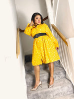 Load image into Gallery viewer, Sasha2 Plus Size Dress With Gold Bardot - Mustard / XL (UK 16) - MLH Online
