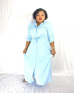Juliet Long Shirt Dress With Front Pockets - MLH Online